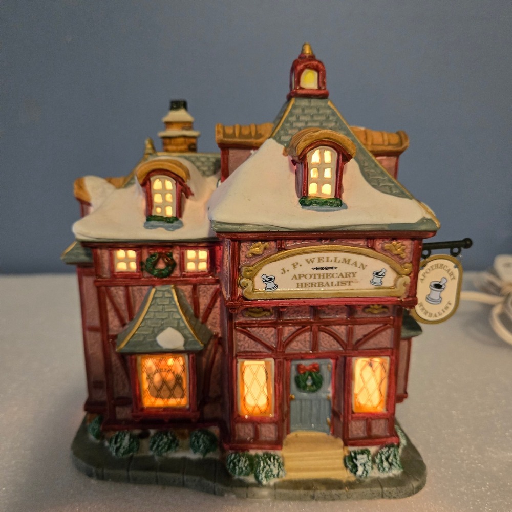 Lemax 2002 J.P. Wellman Apothecary Herbalist Caddington Village Lighted House